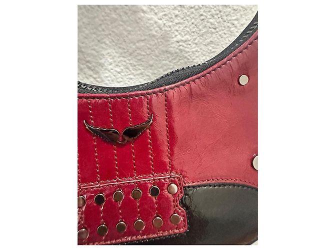 Borsa Zadig & Voltaire Moonrock in pelle verniciata nera e bordeaux Nero Bordò - vista 3