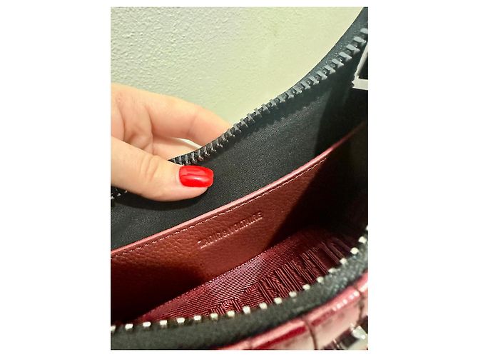 Borsa Zadig & Voltaire Moonrock in pelle verniciata nera e bordeaux Nero Bordò - vista 7