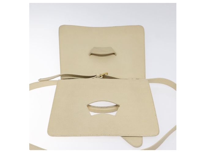 Borsa a mano in pelle LOEWE Barcellona 2 vie beige Auth bs26715 - vista 11