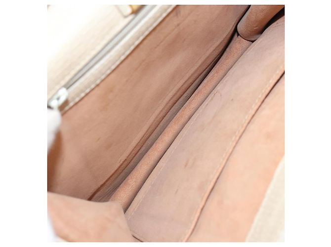 Borsa a mano in pelle LOEWE Barcellona 2 vie beige Auth bs26715 - vista 12