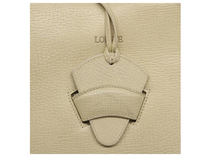 Borsa a mano in pelle LOEWE Barcellona 2 vie beige Auth bs26715 - vista 18