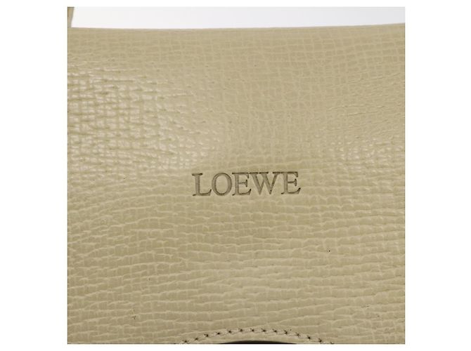 Borsa a mano in pelle LOEWE Barcellona 2 vie beige Auth bs26715 - vista 19