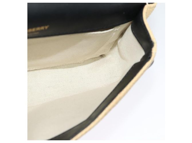 Borsa a spalla Horse Ferry Chain di Burberry in rafia beige e oro Auth bs26785 D'oro - vista 19