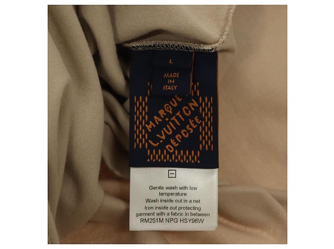 Camiseta de algodón beige LOUIS VUITTON LV Auth ym008M - vista 10