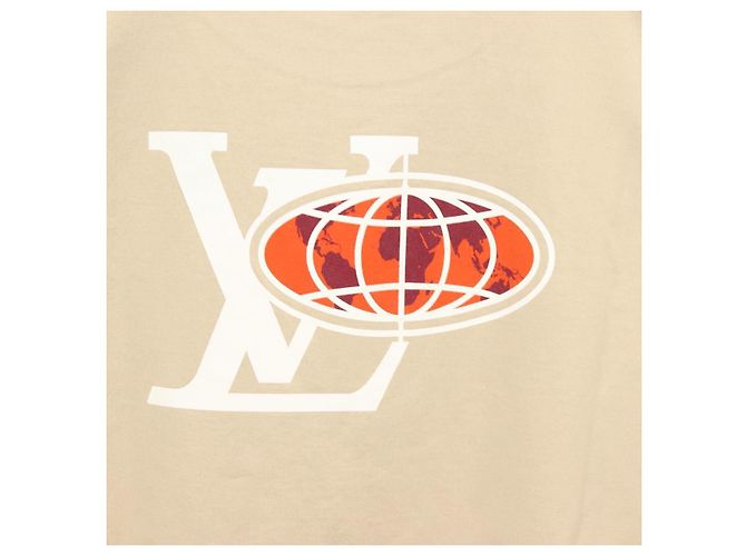 Camiseta de algodón beige LOUIS VUITTON LV Auth ym008M - vista 3