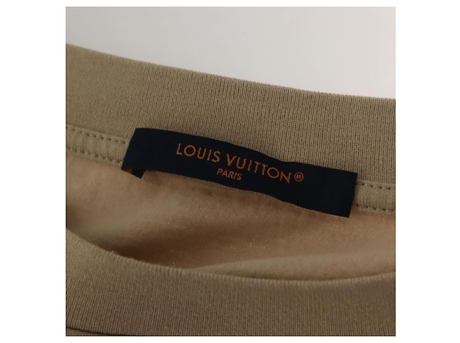 Camiseta de algodón beige LOUIS VUITTON LV Auth ym008M - vista 9