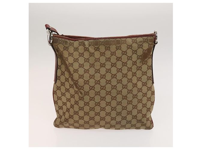 Gucci Borsa a spalla GG Canvas GG Supreme in PVC Canvas 2Set Beige Nero Auth bs26435 - vista 11