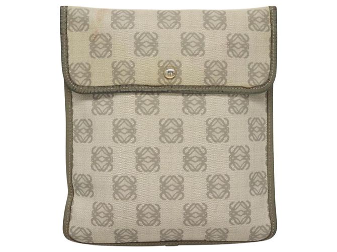 LOEWE Borsa a Spalla Anagram PVC Grigio Oro Auth bs26893 Marrone D'oro - vista 13