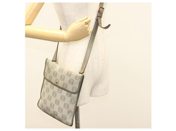 LOEWE Borsa a Spalla Anagram PVC Grigio Oro Auth bs26893 Marrone D'oro - vista 21