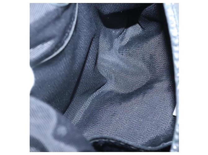 Borsa Gancini in tela e pelle nera argento di Salvatore Ferragamo Auth bs26905 Nero - vista 11