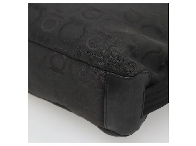 Borsa Gancini in tela e pelle nera argento di Salvatore Ferragamo Auth bs26905 Nero - vista 15