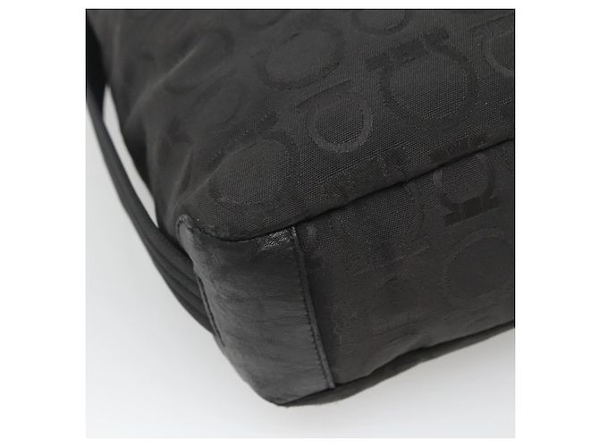 Borsa Gancini in tela e pelle nera argento di Salvatore Ferragamo Auth bs26905 Nero - vista 16