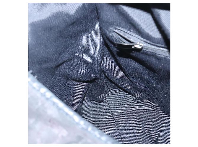 Borsa Gancini in tela e pelle nera argento di Salvatore Ferragamo Auth bs26905 Nero - vista 18