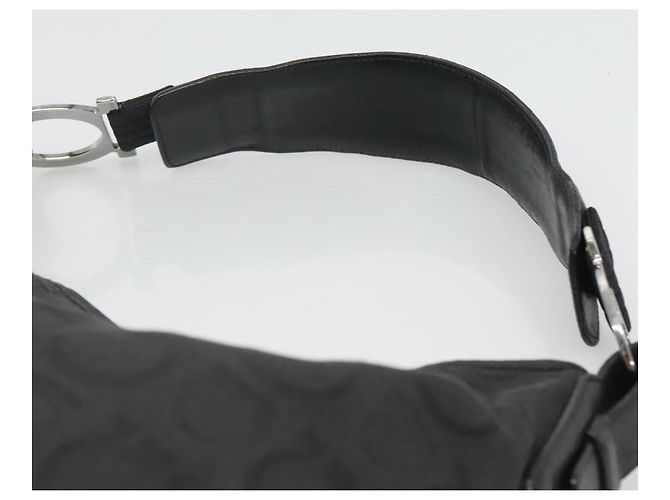 Borsa Gancini in tela e pelle nera argento di Salvatore Ferragamo Auth bs26905 Nero - vista 8