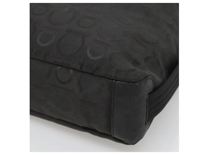 Borsa Gancini in tela e pelle nera argento di Salvatore Ferragamo Auth bs26905 Nero - vista 9