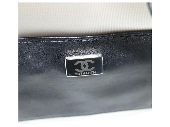 CHANEL Schultertasche Star Chain Satin Weiß Gold CC Auth 125991SM Golden - Ansicht 11