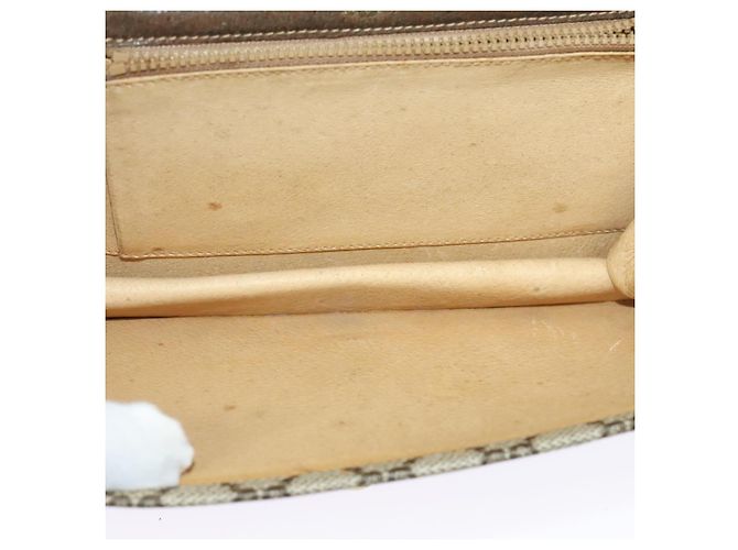 Bolso de Hombro GUCCI GG Supreme Web Sherry Line PVC Beige Oro Auth BA3358 Dorado - vista 11