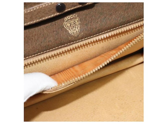 Bolso de Hombro GUCCI GG Supreme Web Sherry Line PVC Beige Oro Auth BA3358 Dorado - vista 12