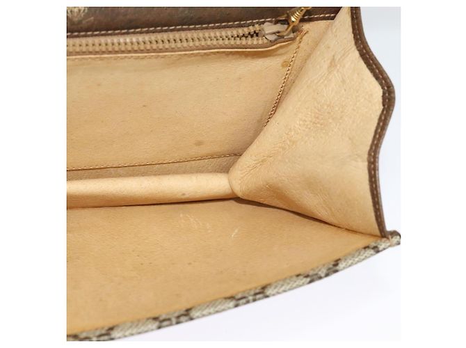 Bolso de Hombro GUCCI GG Supreme Web Sherry Line PVC Beige Oro Auth BA3358 Dorado - vista 20