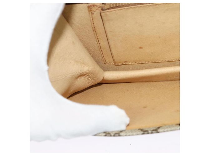 Bolso de Hombro GUCCI GG Supreme Web Sherry Line PVC Beige Oro Auth BA3358 Dorado - vista 21