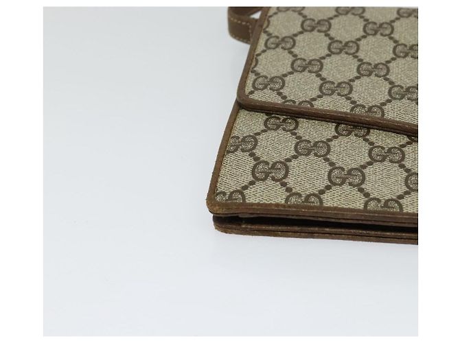 Bolso de Hombro GUCCI GG Supreme Web Sherry Line PVC Beige Oro Auth BA3358 Dorado - vista 9