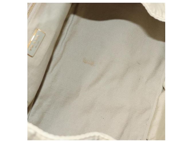 PRADA Canapa MM Borsa a Mano Tela Beige Oro Auth bs26853 D'oro - vista 11