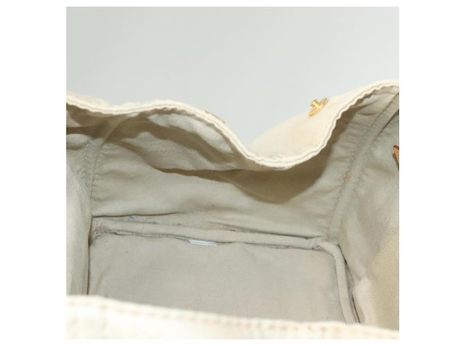 PRADA Canapa MM Borsa a Mano Tela Beige Oro Auth bs26853 D'oro - vista 19