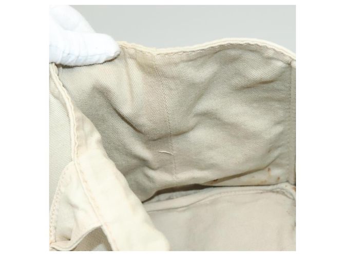 PRADA Canapa MM Borsa a Mano Tela Beige Oro Auth bs26853 D'oro - vista 20