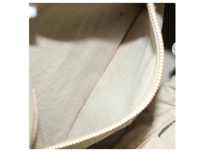 PRADA Canapa MM Borsa a Mano Tela Beige Oro Auth bs26853 D'oro - vista 22