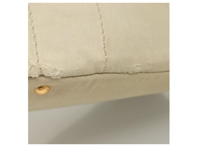 PRADA Canapa MM Borsa a Mano Tela Beige Oro Auth bs26853 D'oro - vista 3