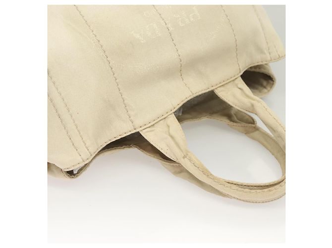 PRADA Canapa MM Borsa a Mano Tela Beige Oro Auth bs26853 D'oro - vista 7