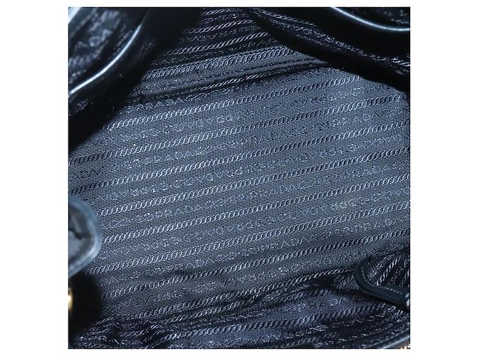 PRADA Borsa a mano in tela 2 vie Nero Oro Auth 125699 D'oro - vista 10