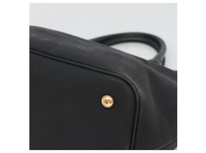 PRADA Borsa a mano in tela 2 vie Nero Oro Auth 125699 D'oro - vista 14