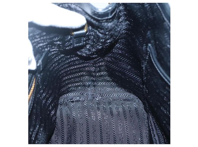 PRADA Borsa a mano in tela 2 vie Nero Oro Auth 125699 D'oro - vista 20