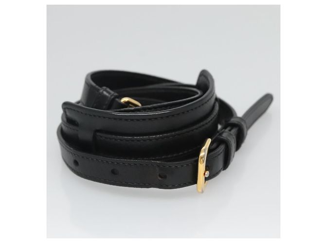 PRADA Borsa a mano in tela 2 vie Nero Oro Auth 125699 D'oro - vista 22