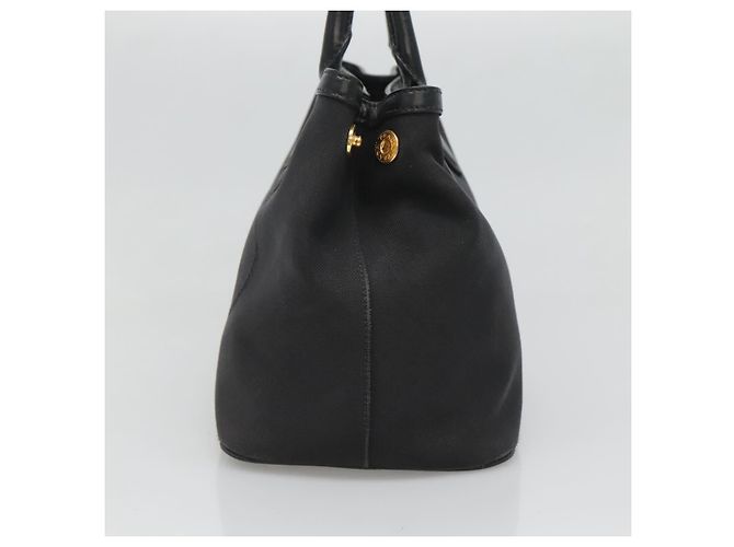 PRADA Borsa a mano in tela 2 vie Nero Oro Auth 125699 D'oro - vista 4