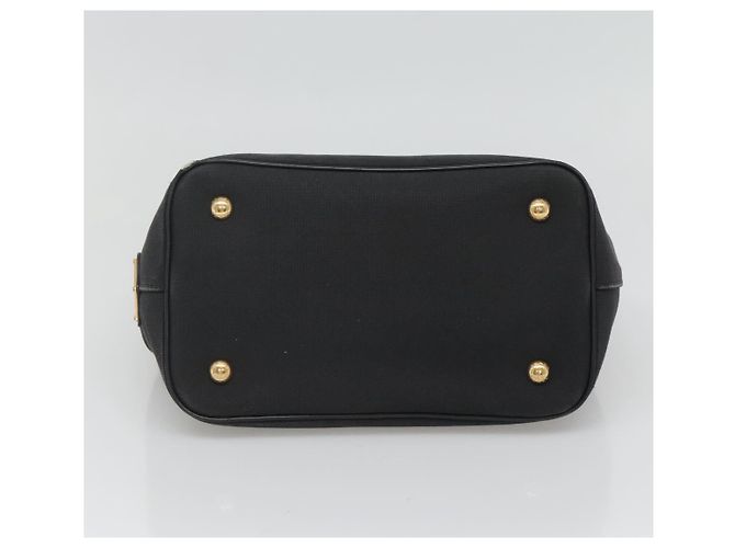 PRADA Borsa a mano in tela 2 vie Nero Oro Auth 125699 D'oro - vista 5