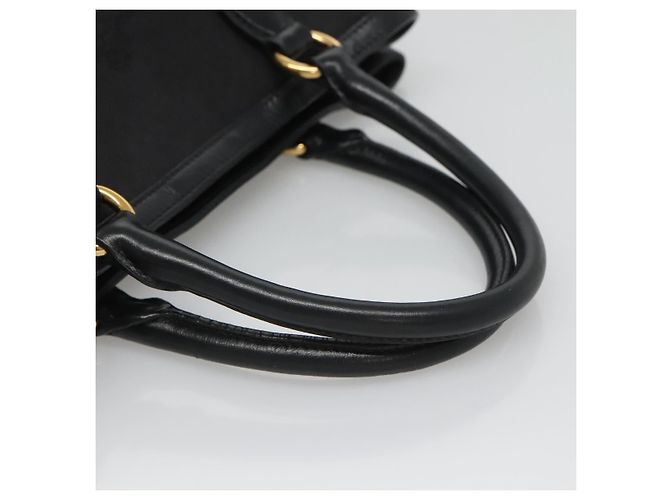 PRADA Borsa a mano in tela 2 vie Nero Oro Auth 125699 D'oro - vista 7
