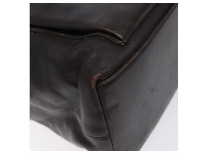 Borsa a mano in pelle GUCCI Bamboo 2 vie marrone scuro oro Auth 121135 D'oro - vista 15