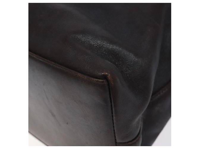 Borsa a mano in pelle GUCCI Bamboo 2 vie marrone scuro oro Auth 121135 D'oro - vista 16