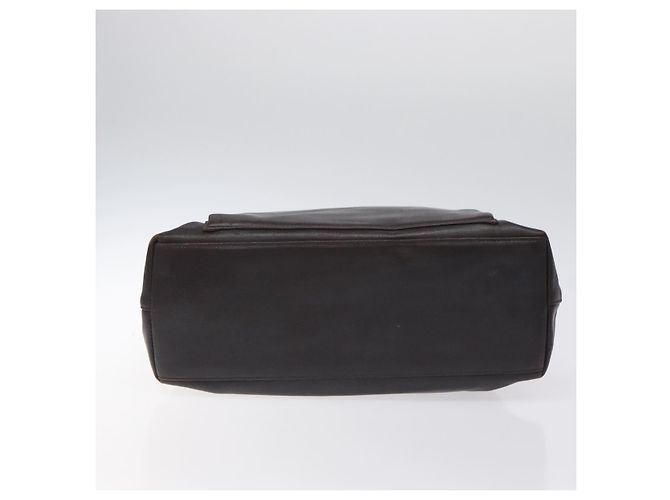 Borsa a mano in pelle GUCCI Bamboo 2 vie marrone scuro oro Auth 121135 D'oro - vista 5