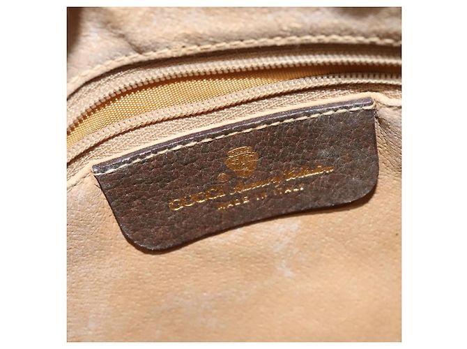 GUCCI GG Supreme Web Sherry Line Borsa PVC Beige Oro 89 02 032 Auth ep9229 D'oro - vista 18