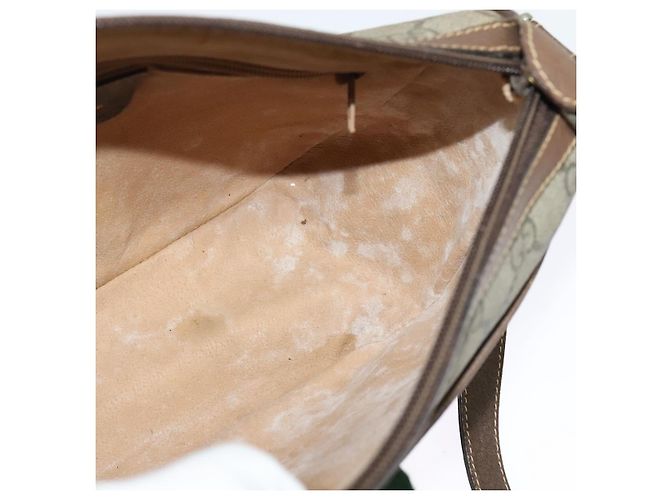 GUCCI GG Supreme Web Sherry Line Borsa PVC Beige Oro 89 02 032 Auth ep9229 D'oro - vista 19
