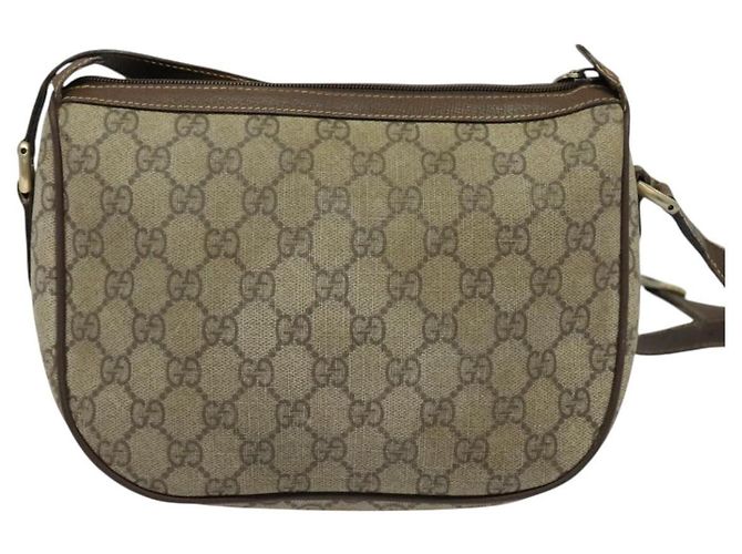GUCCI GG Supreme Web Sherry Line Borsa PVC Beige Oro 89 02 032 Auth ep9229 D'oro - vista 2