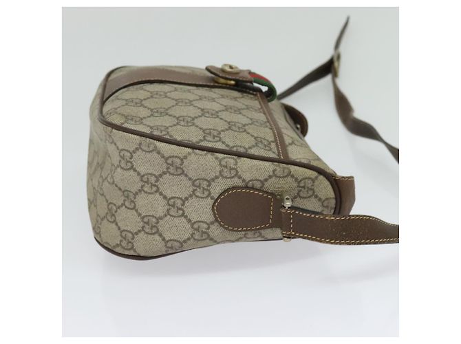 GUCCI GG Supreme Web Sherry Line Borsa PVC Beige Oro 89 02 032 Auth ep9229 D'oro - vista 4