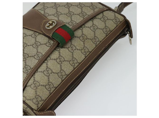 GUCCI GG Supreme Web Sherry Line Borsa PVC Beige Oro 89 02 032 Auth ep9229 D'oro - vista 6