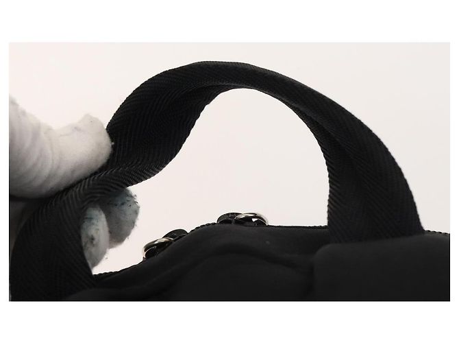 PRADA Sport-Rucksack aus schwarzer Baumwolle mit silberner Authentizität bs26584 - Ansicht 15