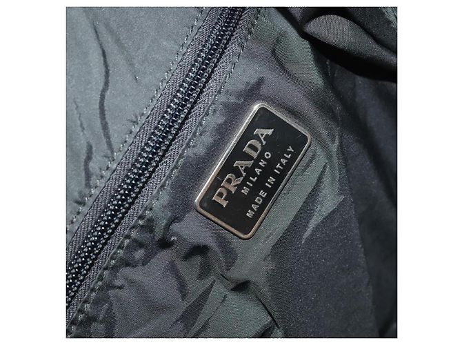 PRADA Sport-Rucksack aus schwarzer Baumwolle mit silberner Authentizität bs26584 - Ansicht 24
