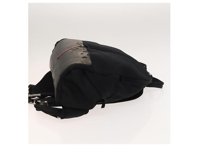 PRADA Sport-Rucksack aus schwarzer Baumwolle mit silberner Authentizität bs26584 - Ansicht 3