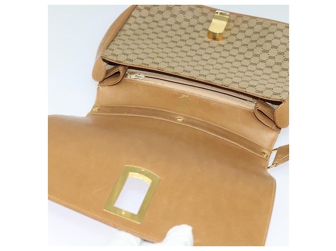 Gucci Borsa a spalla Micro GG in tela beige e oro Auth BA3245 D'oro - vista 10
